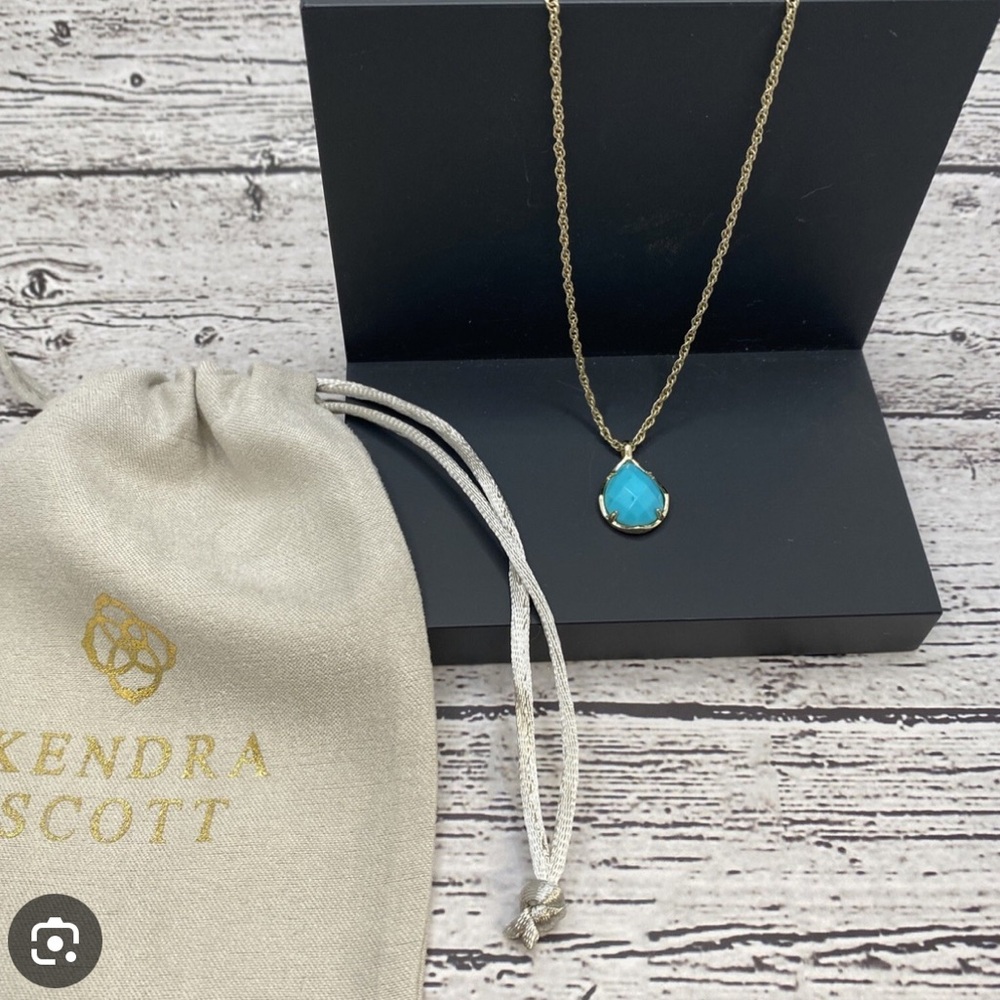 Kendra Scott Gold Necklace with Turquoise Pendant - Picture 2 of 6